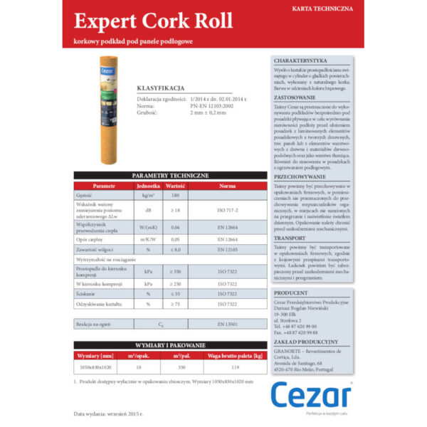 Υπόστρωμα expert cork roll